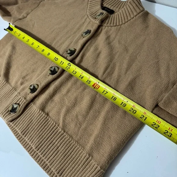 Quince 100% organic cotton cottagecore knit Tan Button-Up Cardigan small - Picture 5 of 7